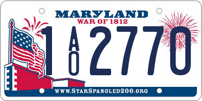 MD license plate 1AO2770