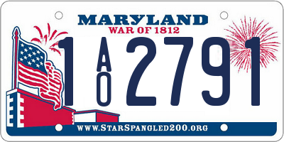 MD license plate 1AO2791