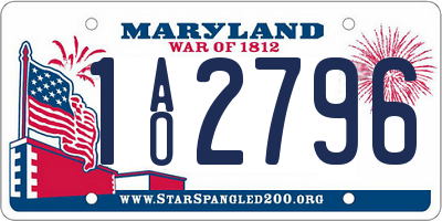 MD license plate 1AO2796