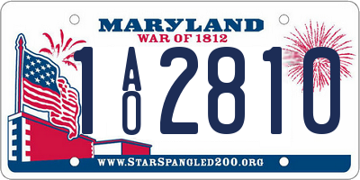 MD license plate 1AO2810