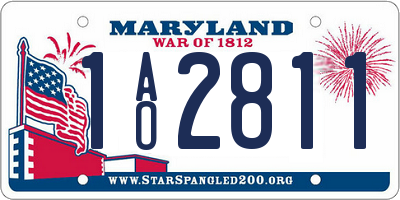MD license plate 1AO2811