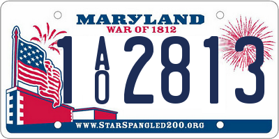 MD license plate 1AO2813