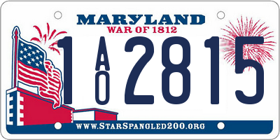 MD license plate 1AO2815