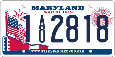 MD license plate 1AO2818