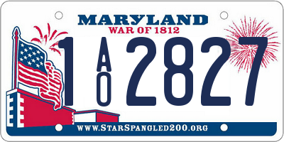MD license plate 1AO2827