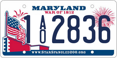 MD license plate 1AO2836