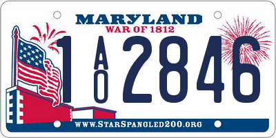 MD license plate 1AO2846