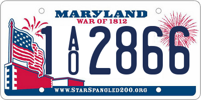 MD license plate 1AO2866