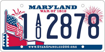 MD license plate 1AO2878