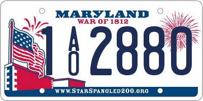MD license plate 1AO2880