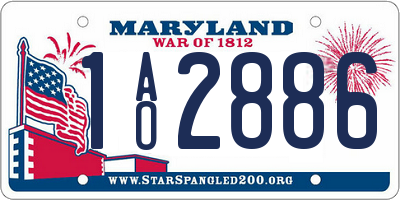 MD license plate 1AO2886