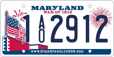 MD license plate 1AO2912