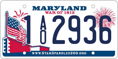MD license plate 1AO2936
