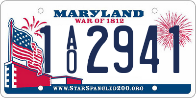 MD license plate 1AO2941