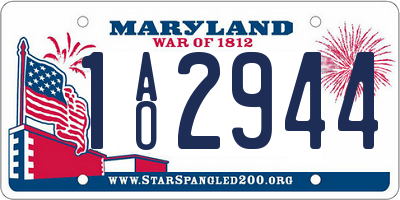 MD license plate 1AO2944