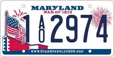 MD license plate 1AO2974