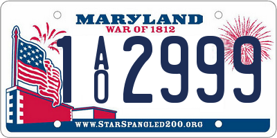 MD license plate 1AO2999