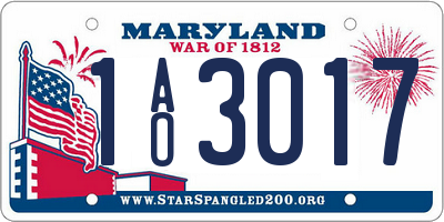 MD license plate 1AO3017