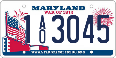 MD license plate 1AO3045