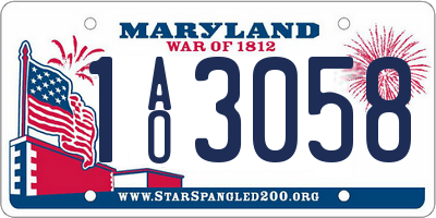 MD license plate 1AO3058