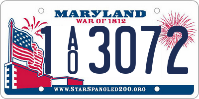 MD license plate 1AO3072