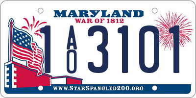 MD license plate 1AO3101