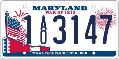 MD license plate 1AO3147