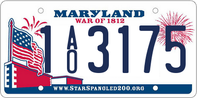 MD license plate 1AO3175