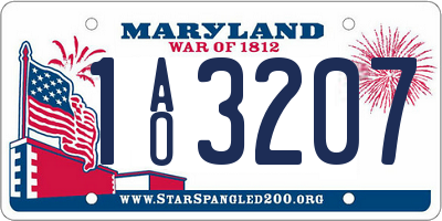 MD license plate 1AO3207