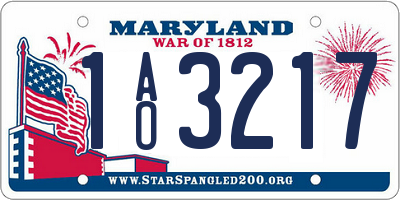 MD license plate 1AO3217