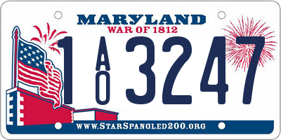 MD license plate 1AO3247