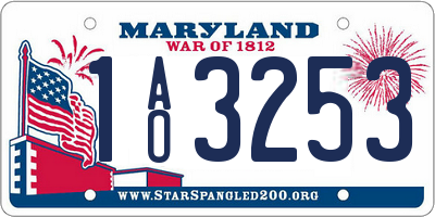 MD license plate 1AO3253