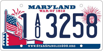 MD license plate 1AO3258