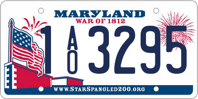 MD license plate 1AO3295