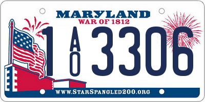 MD license plate 1AO3306