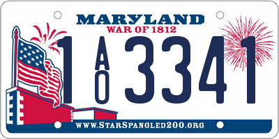 MD license plate 1AO3341