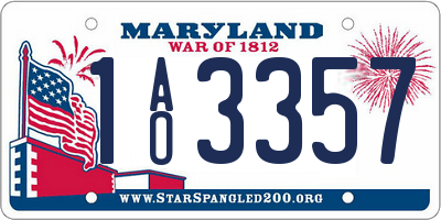 MD license plate 1AO3357