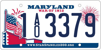 MD license plate 1AO3379