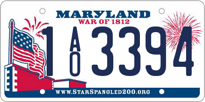MD license plate 1AO3394