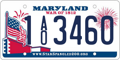 MD license plate 1AO3460