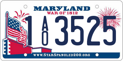 MD license plate 1AO3525