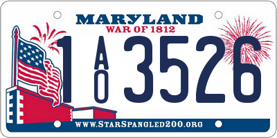 MD license plate 1AO3526