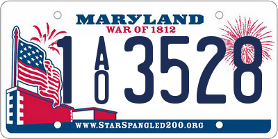 MD license plate 1AO3528