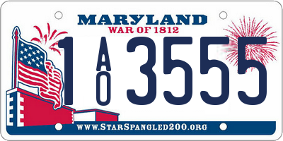 MD license plate 1AO3555