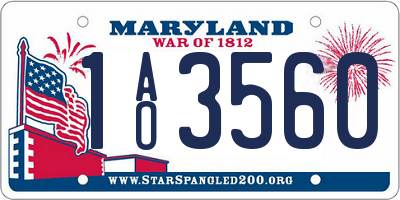 MD license plate 1AO3560