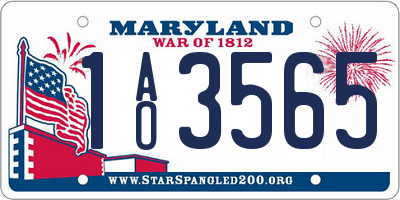 MD license plate 1AO3565
