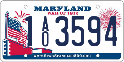 MD license plate 1AO3594