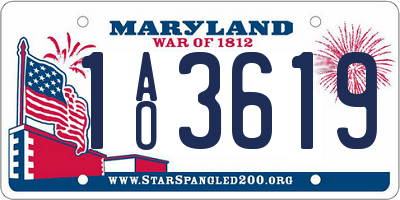 MD license plate 1AO3619