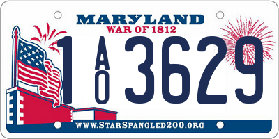 MD license plate 1AO3629