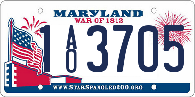MD license plate 1AO3705